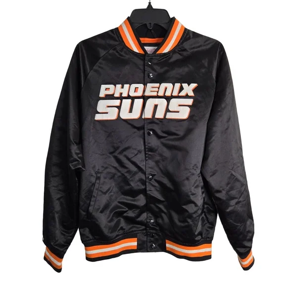 Mitchell & Ness Black NBA HWC Phoenix Suns Basketball Men's Bomber Jacket Size M - Picture 2 of 10